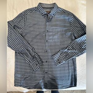 Johnston & Murphy Navy and Black Plaid Shirt